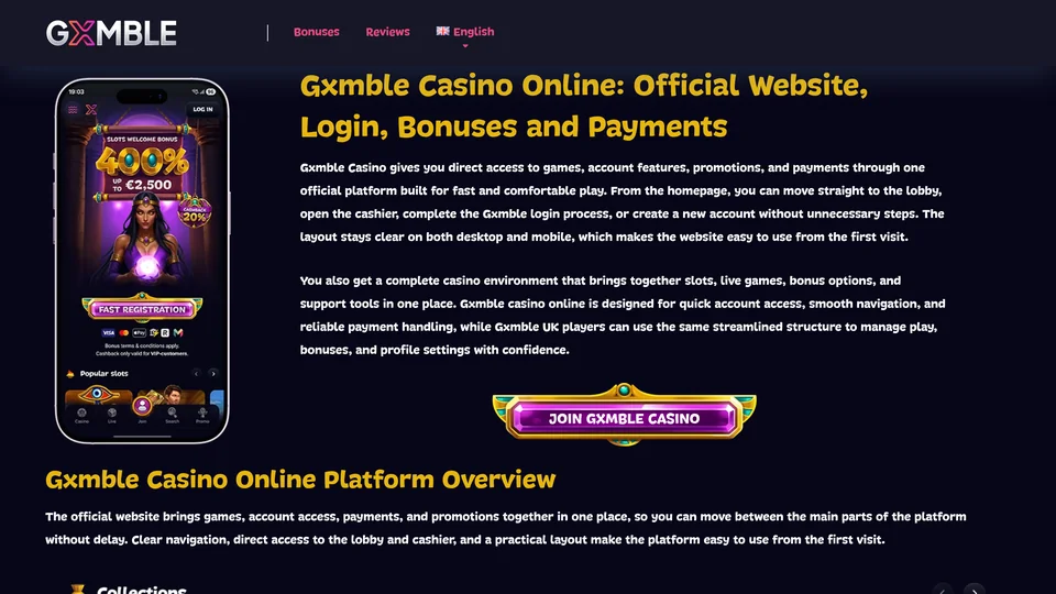Aperçu du site Gxmble